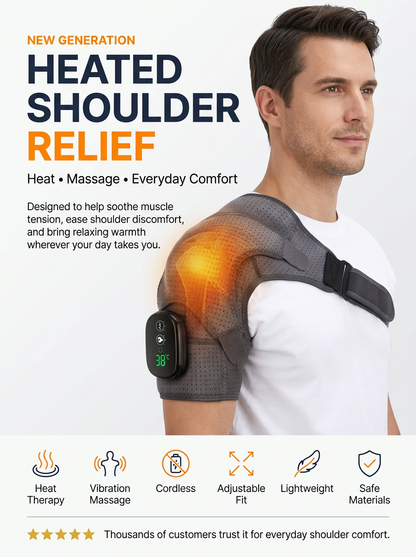 Electric Heating Shoulder Massage Belt Back Shoulder Brace Shoulder Support Adjustable Led Hot Compress Heating Shoulder Shawl