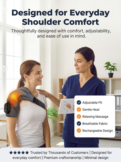 Electric Heating Shoulder Massage Belt Back Shoulder Brace Shoulder Support Adjustable Led Hot Compress Heating Shoulder Shawl