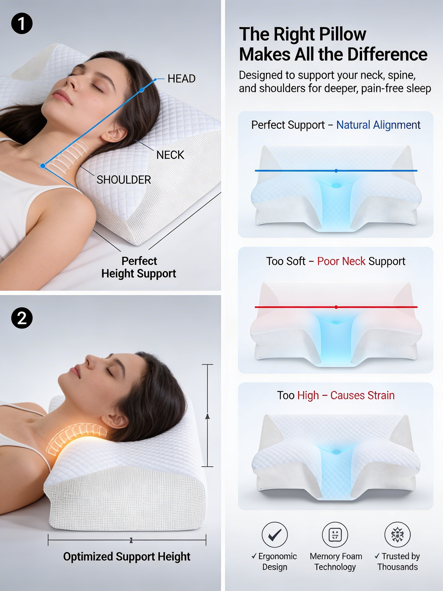 SpineEase™ Pillow